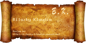 Bilszky Klaudia névjegykártya