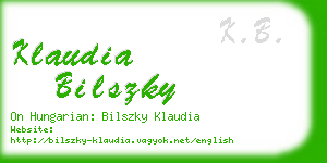 klaudia bilszky business card